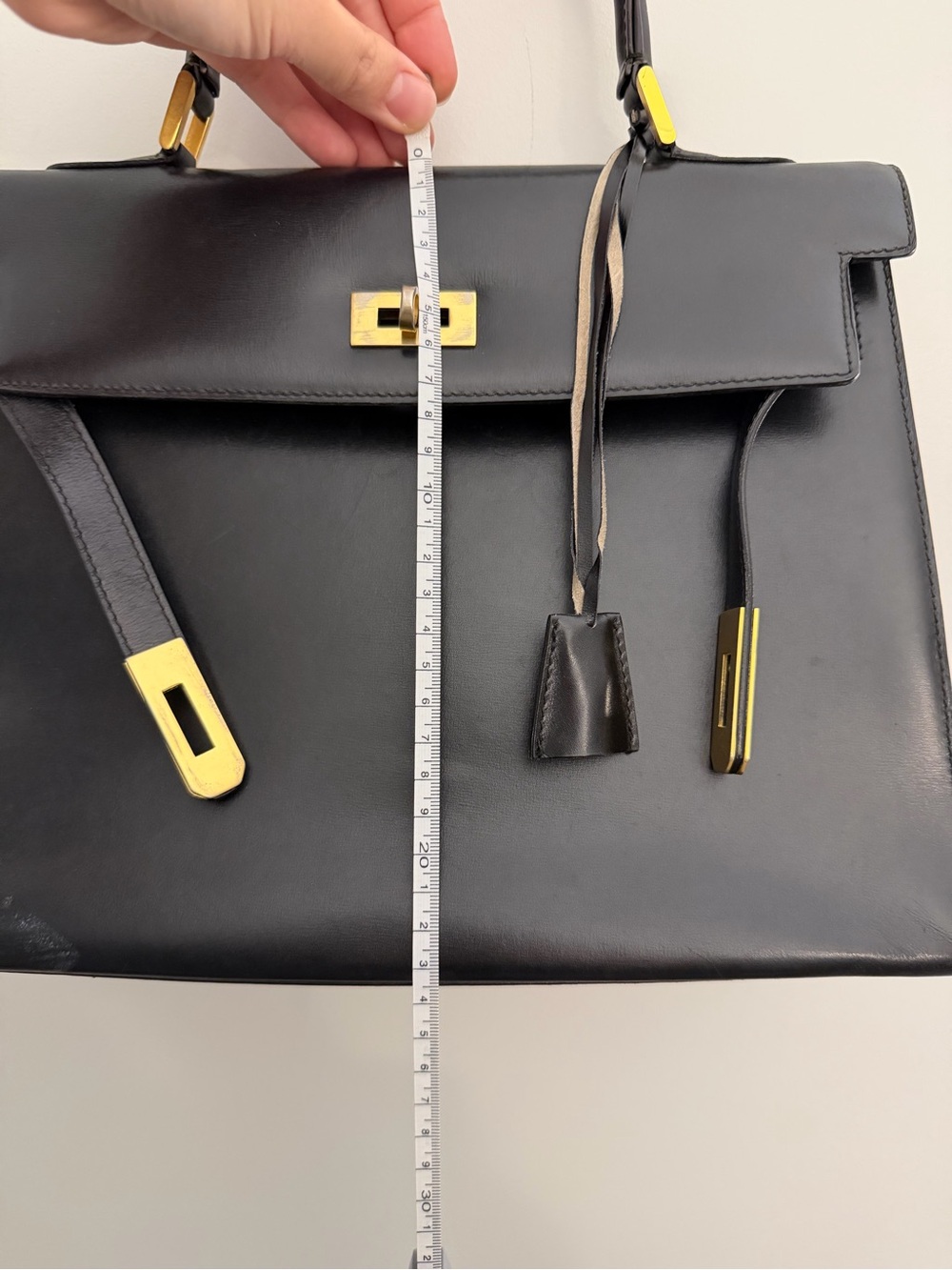 Vintage Bally Black Kelly bag Top-Handle Satchel with gold hardware - Picture 11 of 13